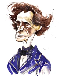 Hector Berlioz (französischer Komponist, 1803-69) Karikatur in Farbe